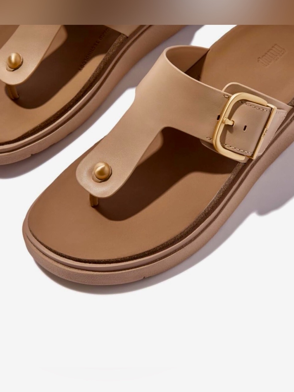 Fitflop womens Gen-ff Buckle Leather Toe-post Sandals, Size 8 - Picture 4 of 10